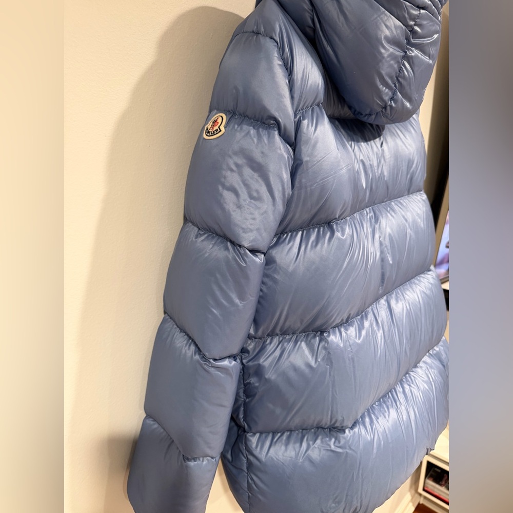 Moncler Serrite blue puffer jacket coat hooded outerwear AUTHENTIC ⭐️siz3/large - Picture 16 of 17